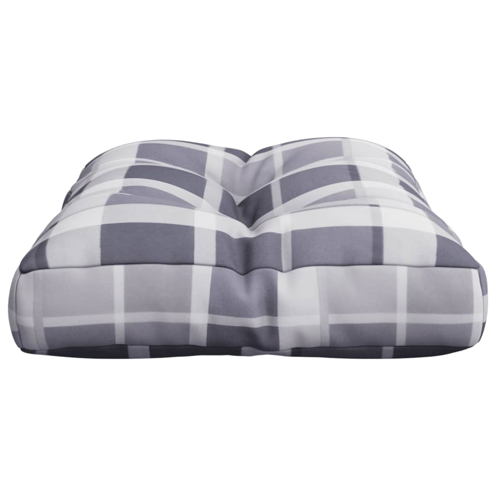 Coussin de palette gris à carreaux 60x40x12 cm Tissu