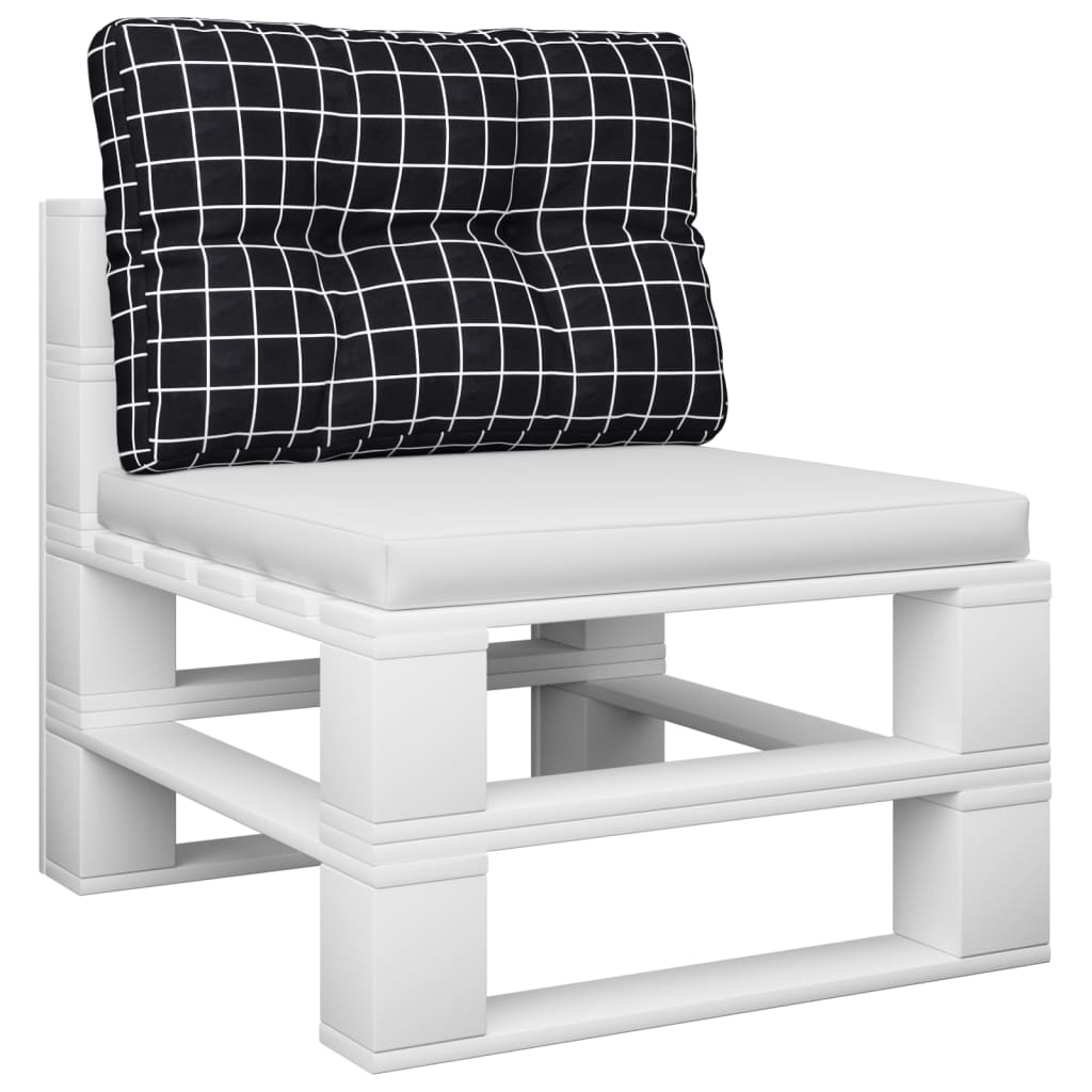 Pallet Cushion Black Plaid 60x40x12 cm Fabric