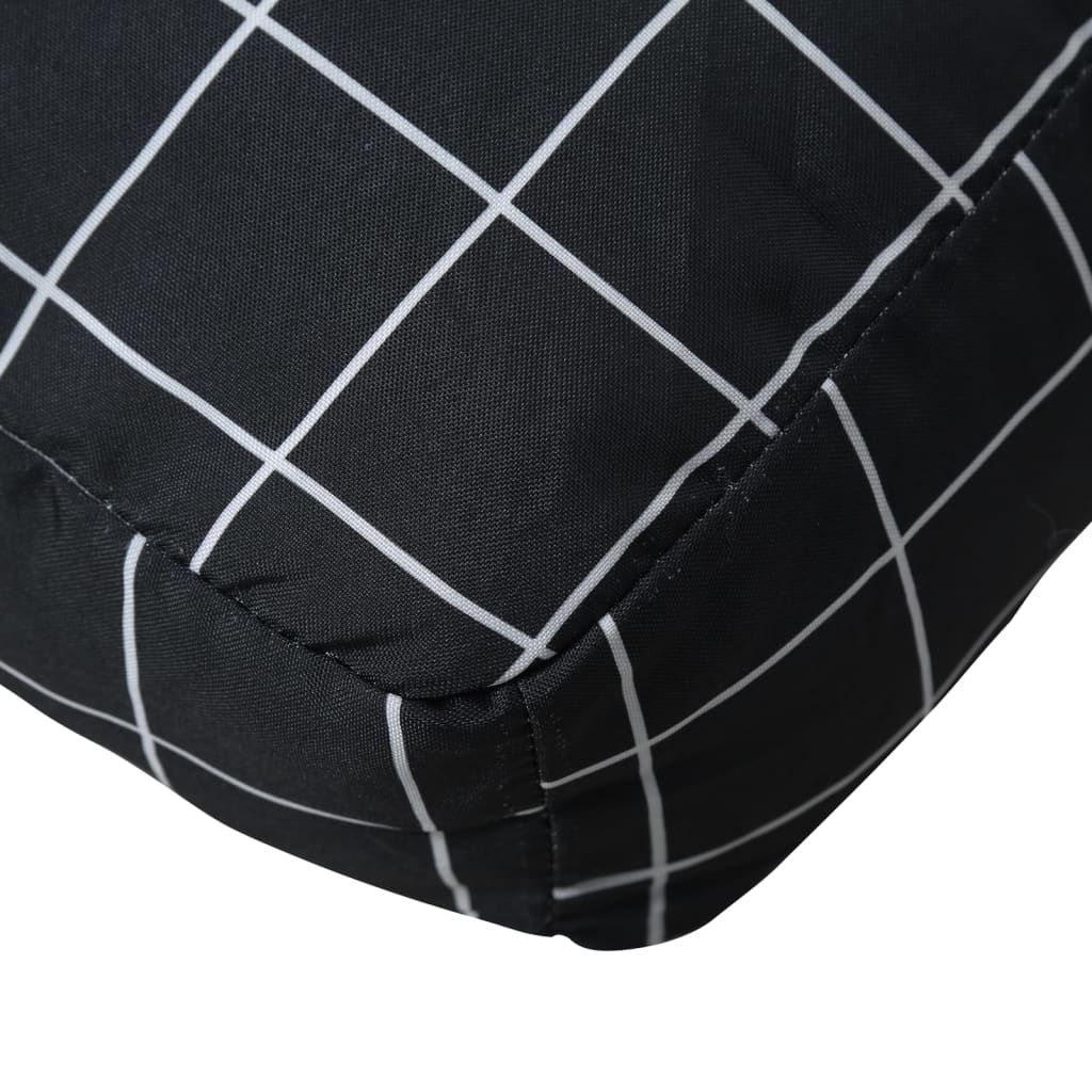 Pallet Cushion Black Plaid 60x40x12 cm Fabric
