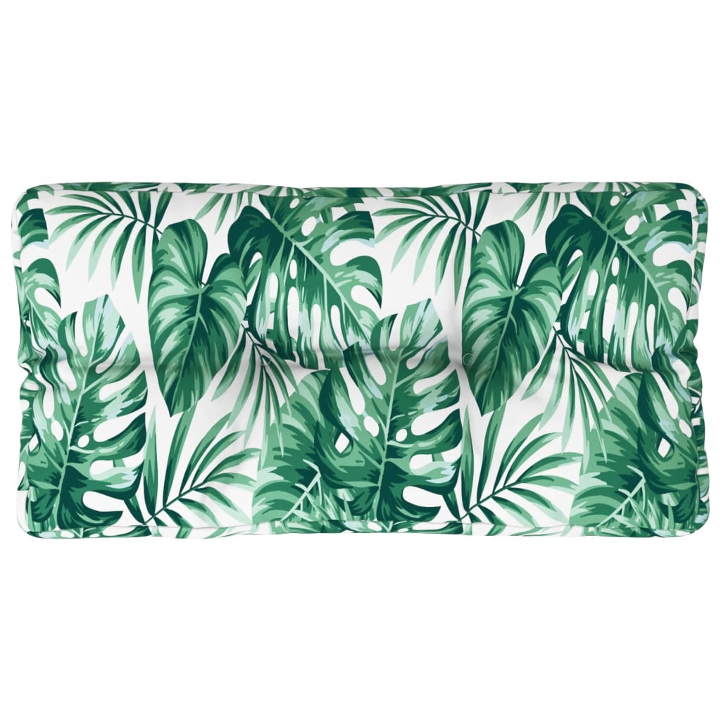 Coussin de palette motif feuilles 70x40x12 cm Tissu