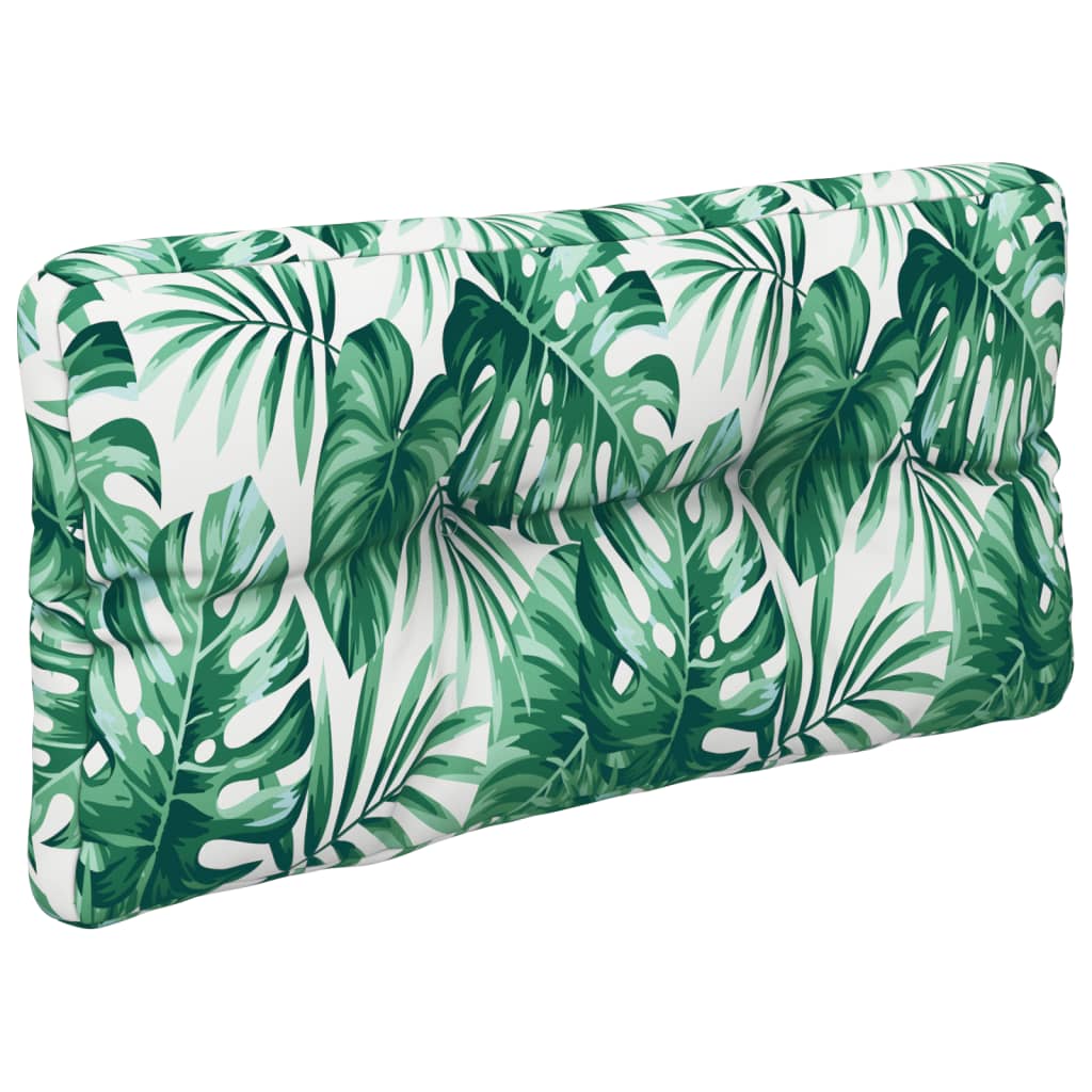 Coussin de palette motif feuilles 70x40x12 cm Tissu