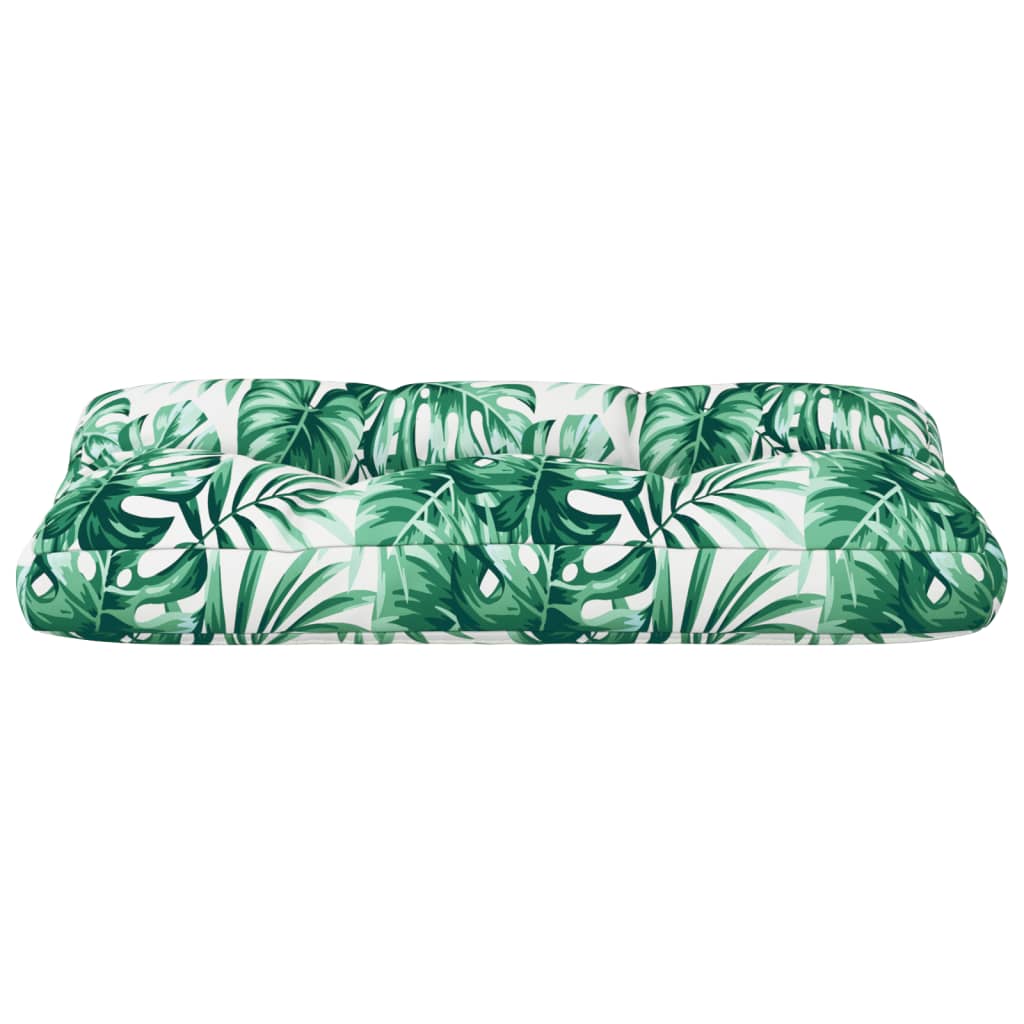 Coussin de palette motif feuilles 70x40x12 cm Tissu