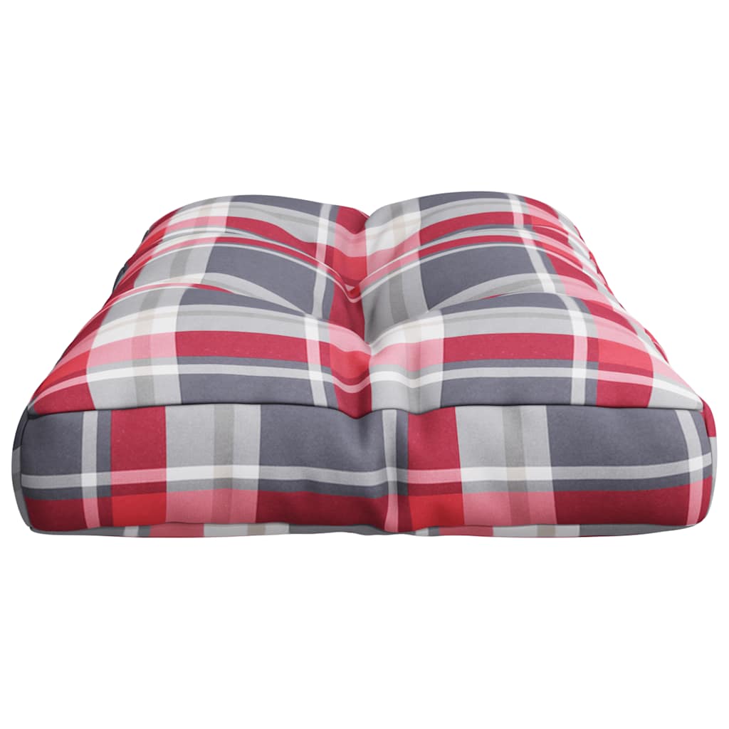 Palettenkissen Rot Karomuster 70x40x12 cm Stoff