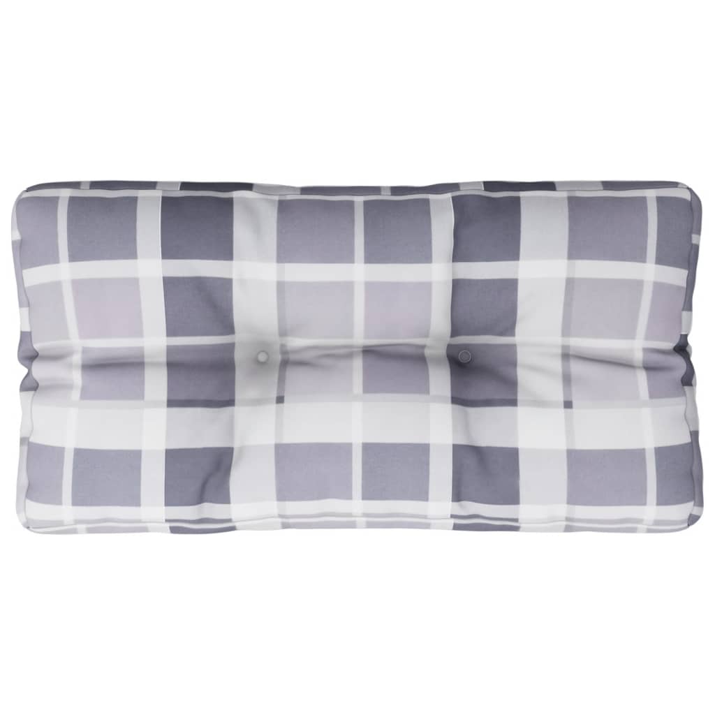 Coussin de palette gris à carreaux 80x40x12 cm Tissu