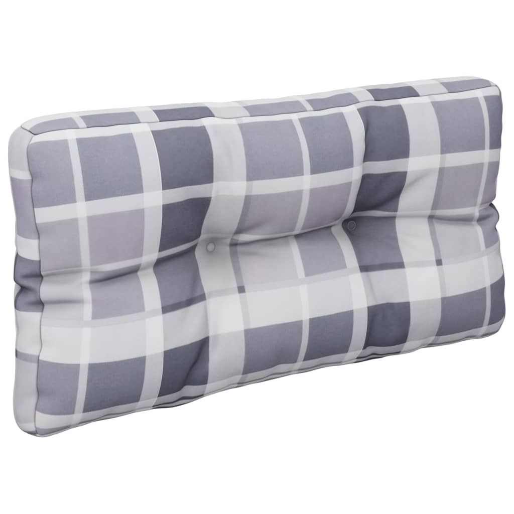Coussin de palette gris à carreaux 80x40x12 cm Tissu