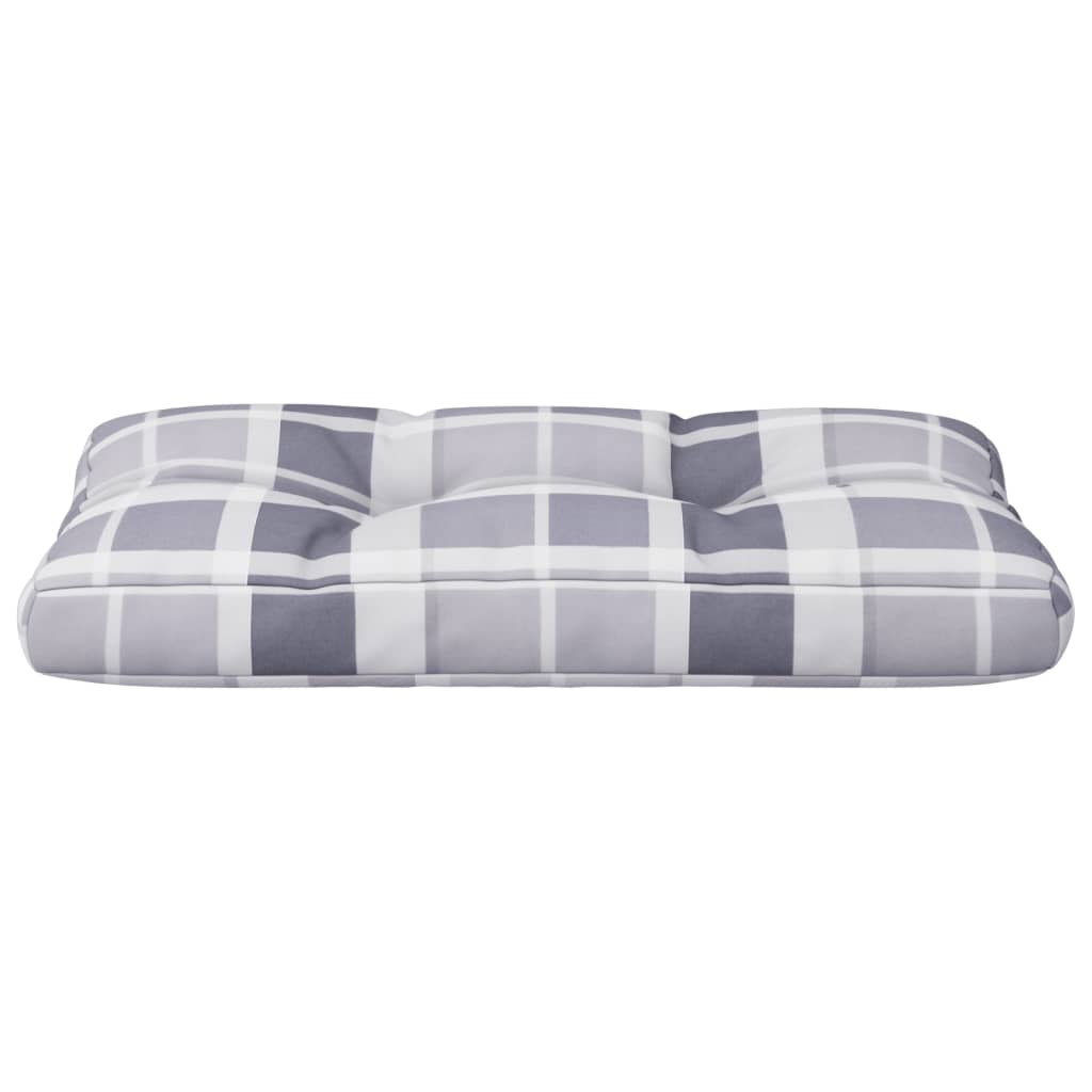 Coussin de palette gris à carreaux 80x40x12 cm Tissu