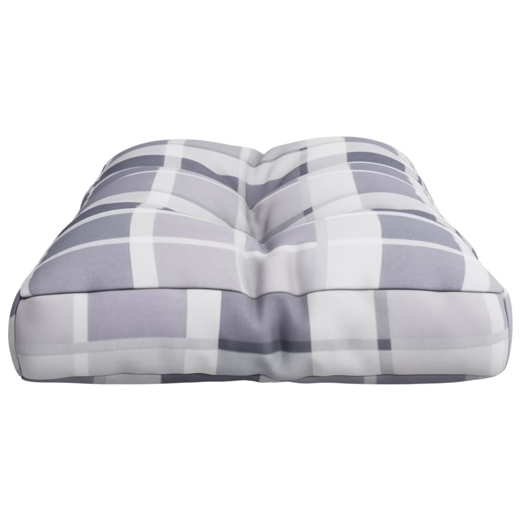 Coussin de palette gris à carreaux 80x40x12 cm Tissu