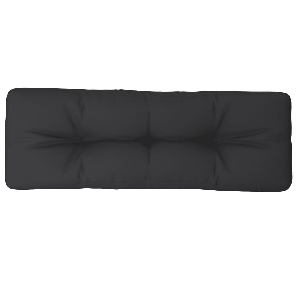 Coussin de palette Noir 120x40x12 cm Tissu