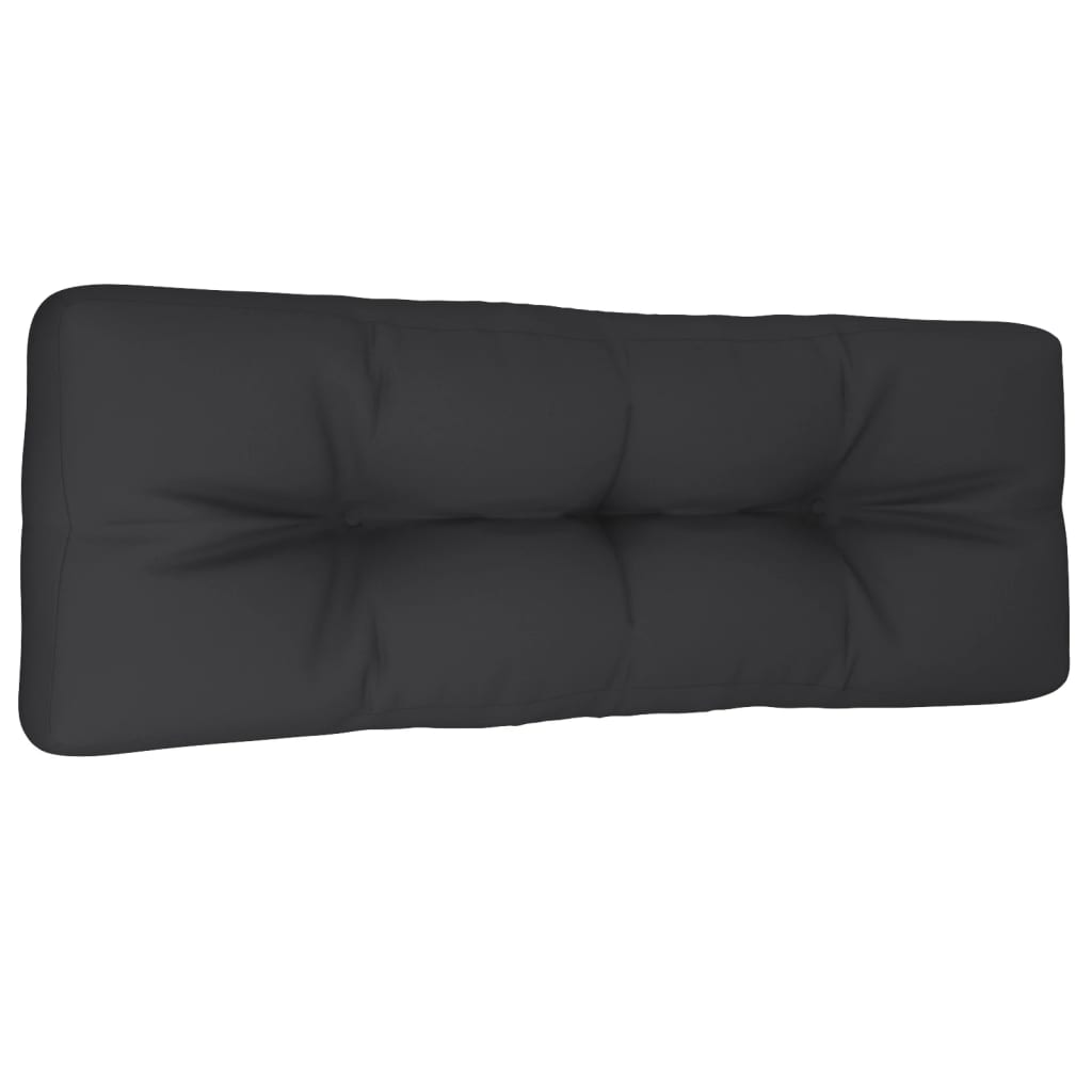 Coussin de palette Noir 120x40x12 cm Tissu