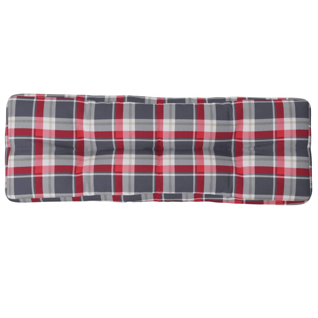 Coussin de palette Rouge à carreaux 120x40x12 cm Tissu