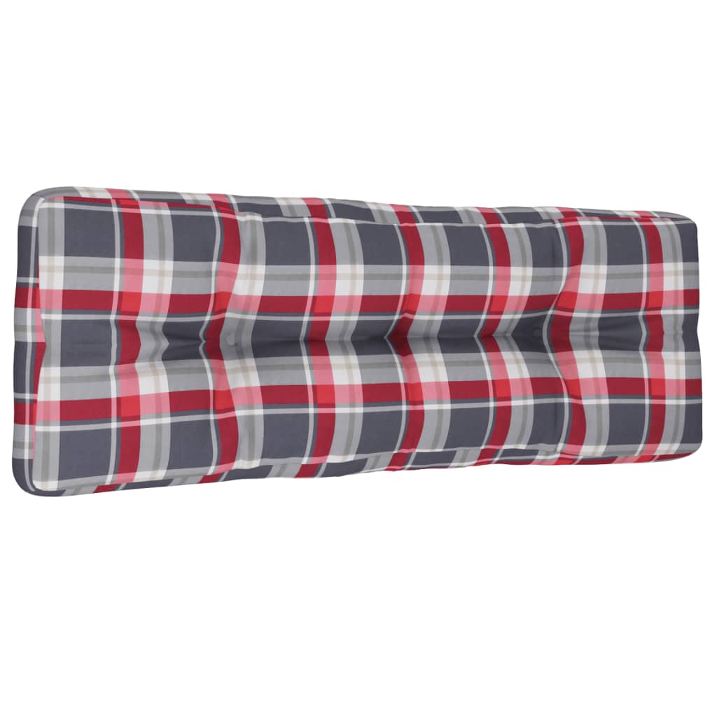 Coussin de palette Rouge à carreaux 120x40x12 cm Tissu