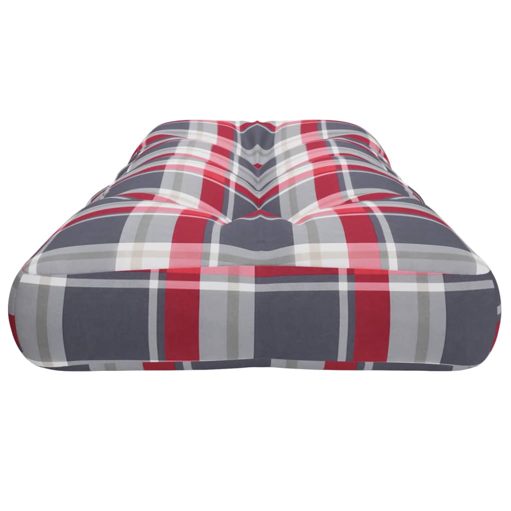Coussin de palette Rouge à carreaux 120x40x12 cm Tissu