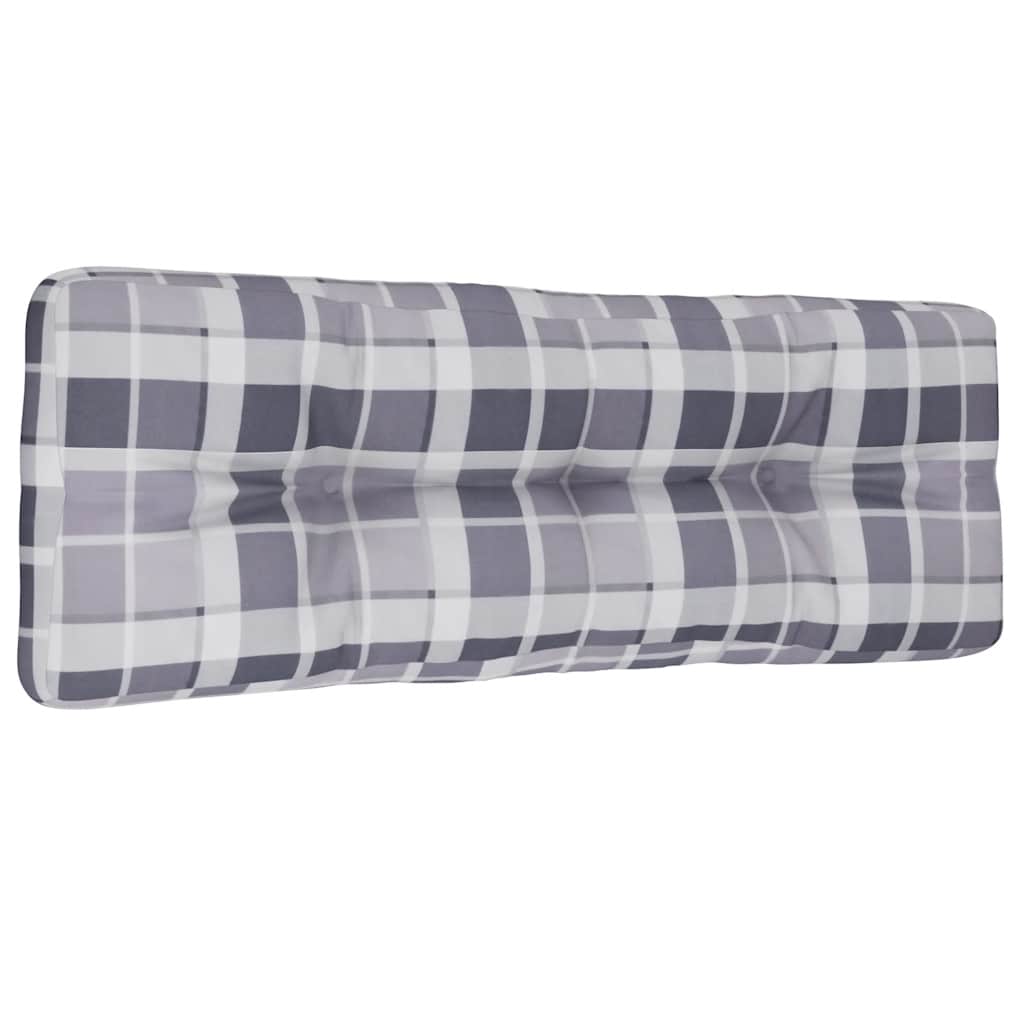 Palettenkissen Grau Karomuster 120x40x12 cm Stoff