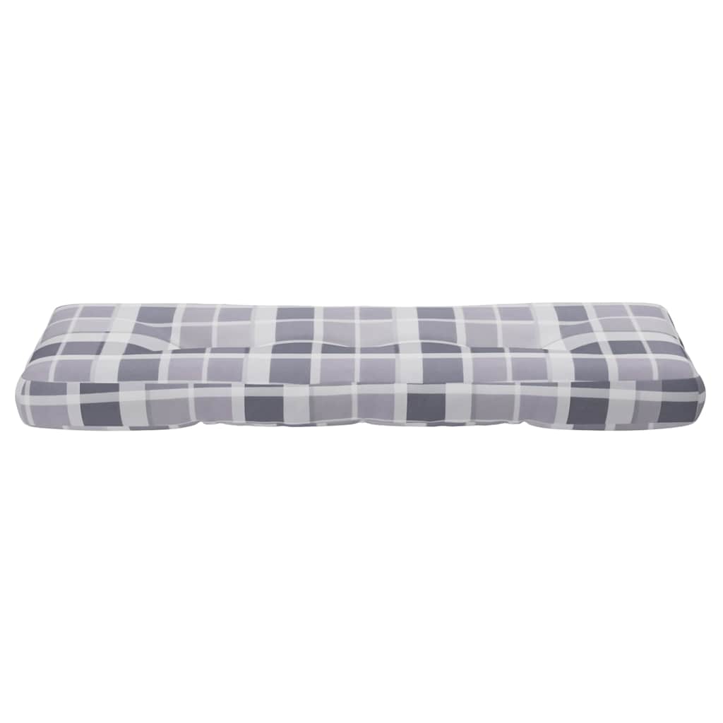 Palettenkissen Grau Karomuster 120x40x12 cm Stoff