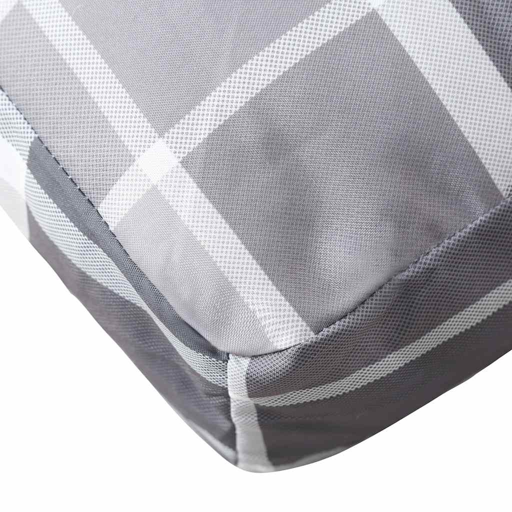 Palettenkissen Grau Karomuster 120x40x12 cm Stoff