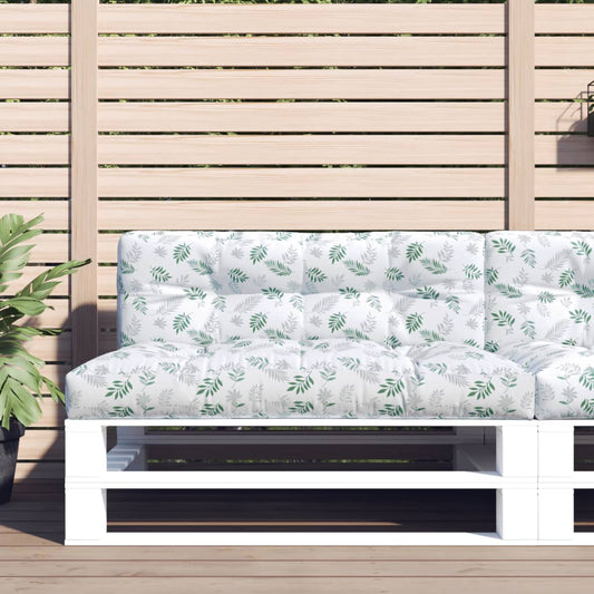 Pallet Cushion Leaf Pattern 120x40x12 cm Fabric