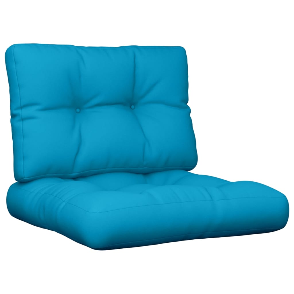Coussin pour palette 2 pcs Bleu Tissu