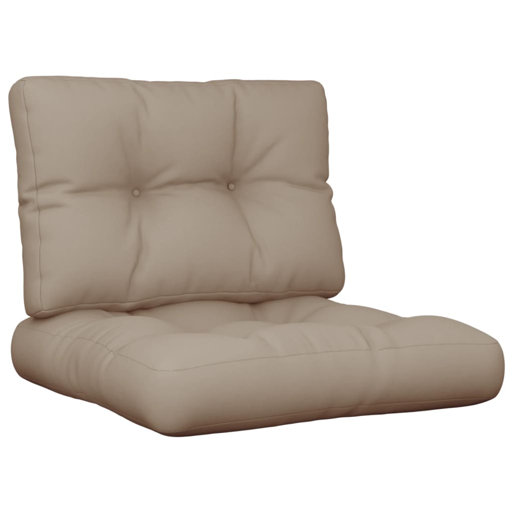 Coussin de palette 2 pièces en tissu taupe