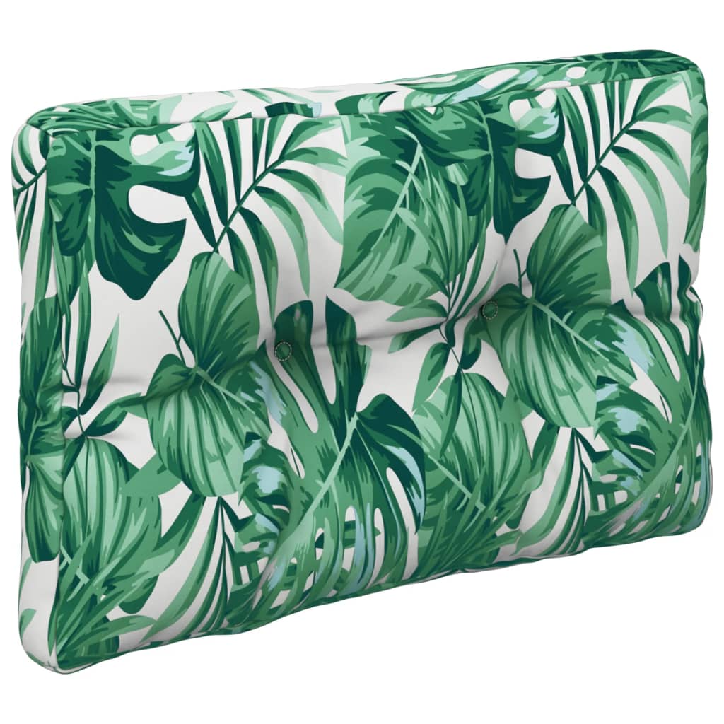 2-piece pallet cushion with leaf pattern fabric