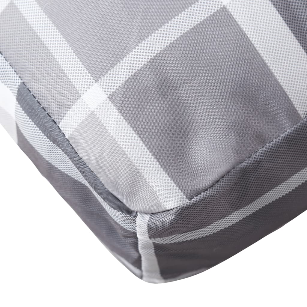 Coussin de palette 2 pièces Tissu à carreaux gris
