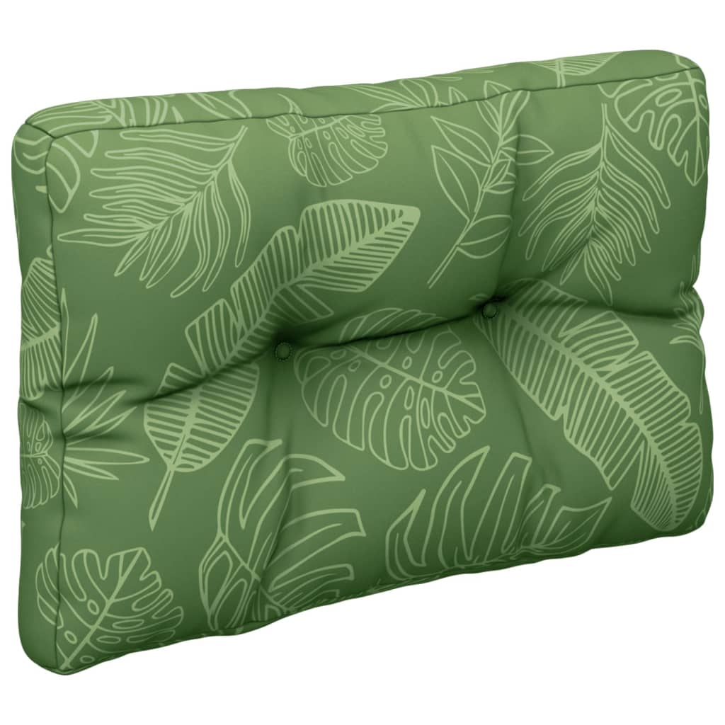2-piece pallet cushion with leaf pattern fabric