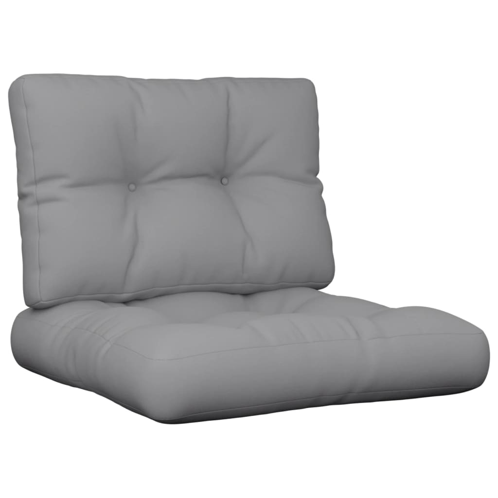 Coussin de palette 2 pièces Gris Tissu