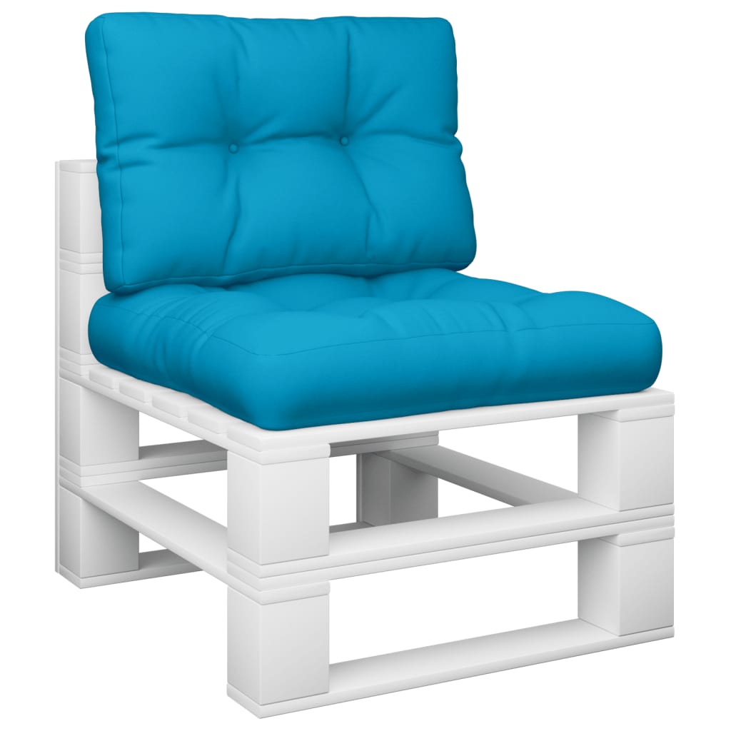 Coussin pour palette 2 pcs Bleu Tissu