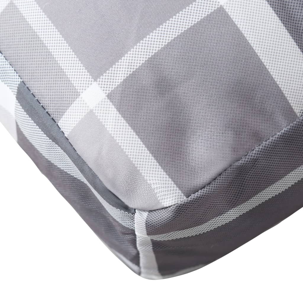 Coussin de palette 2 pièces Tissu à carreaux gris