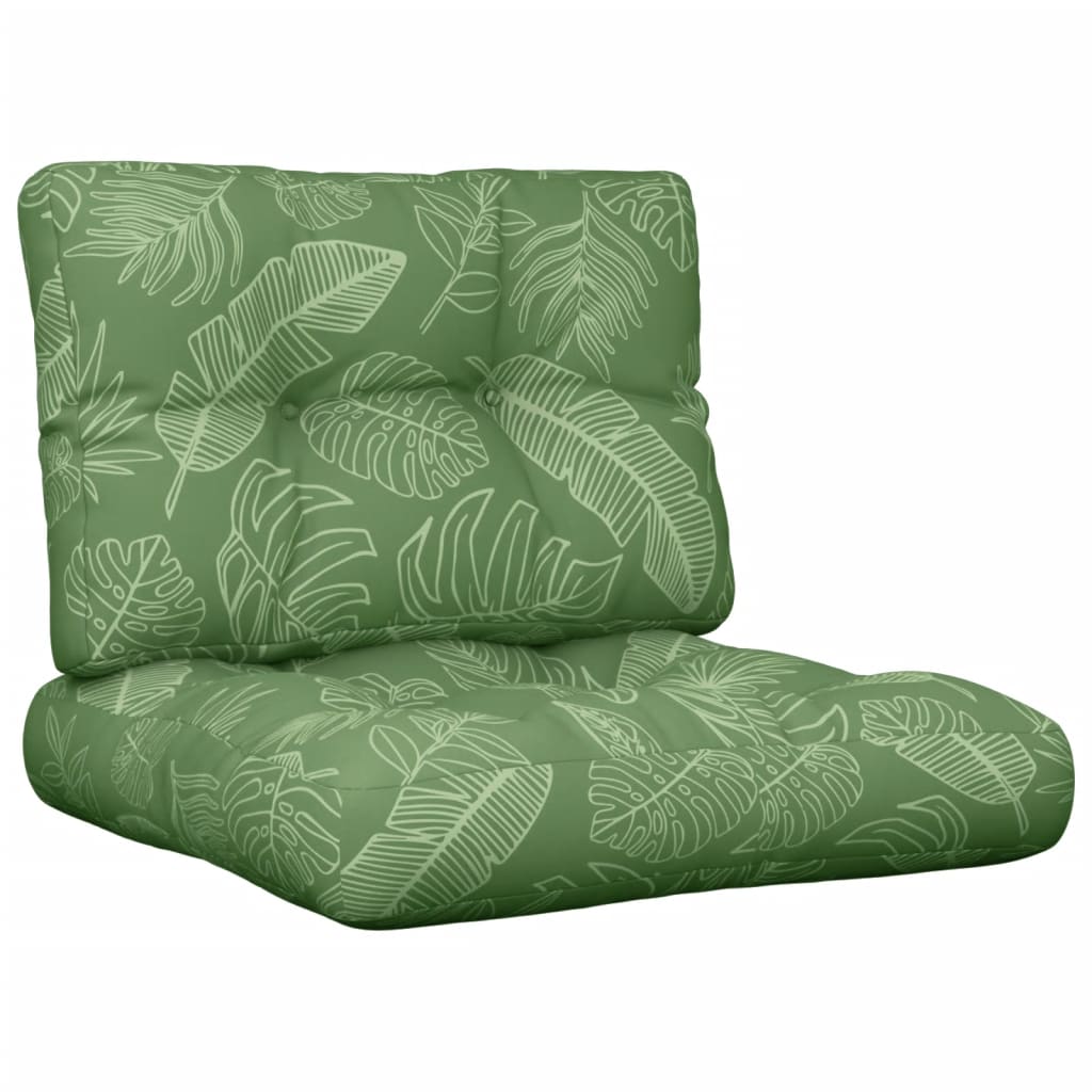 Coussin de palette 2 pcs motif feuille Tissu
