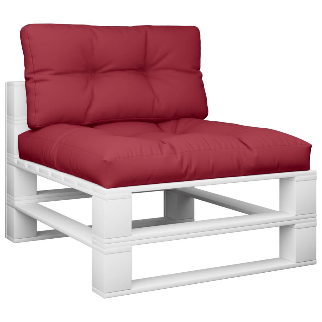 Pallet cushion 2-piece, wine red fabric
