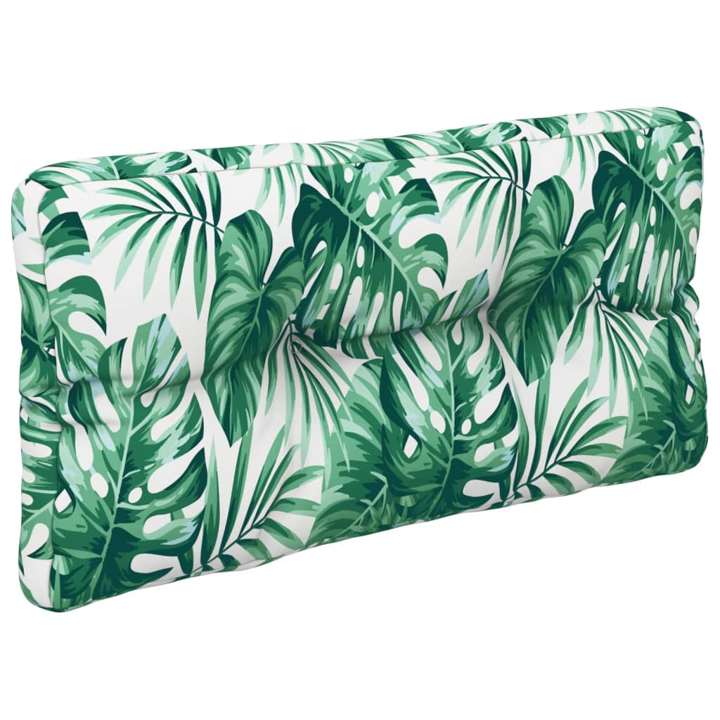 2-piece pallet cushion with leaf pattern fabric