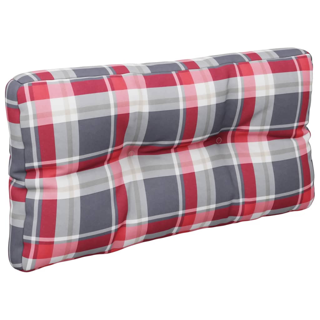 Pallet Cushion 2-piece Red Checkered Fabric