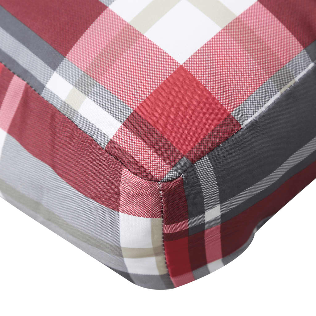 Pallet Cushion 2-piece Red Checkered Fabric