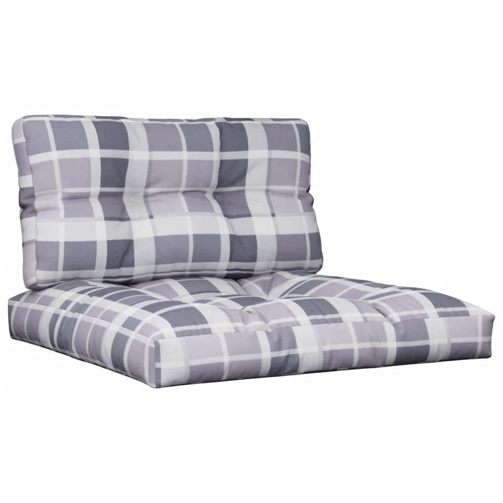 Pallet Cushions 2-pc. Grey Check Fabric
