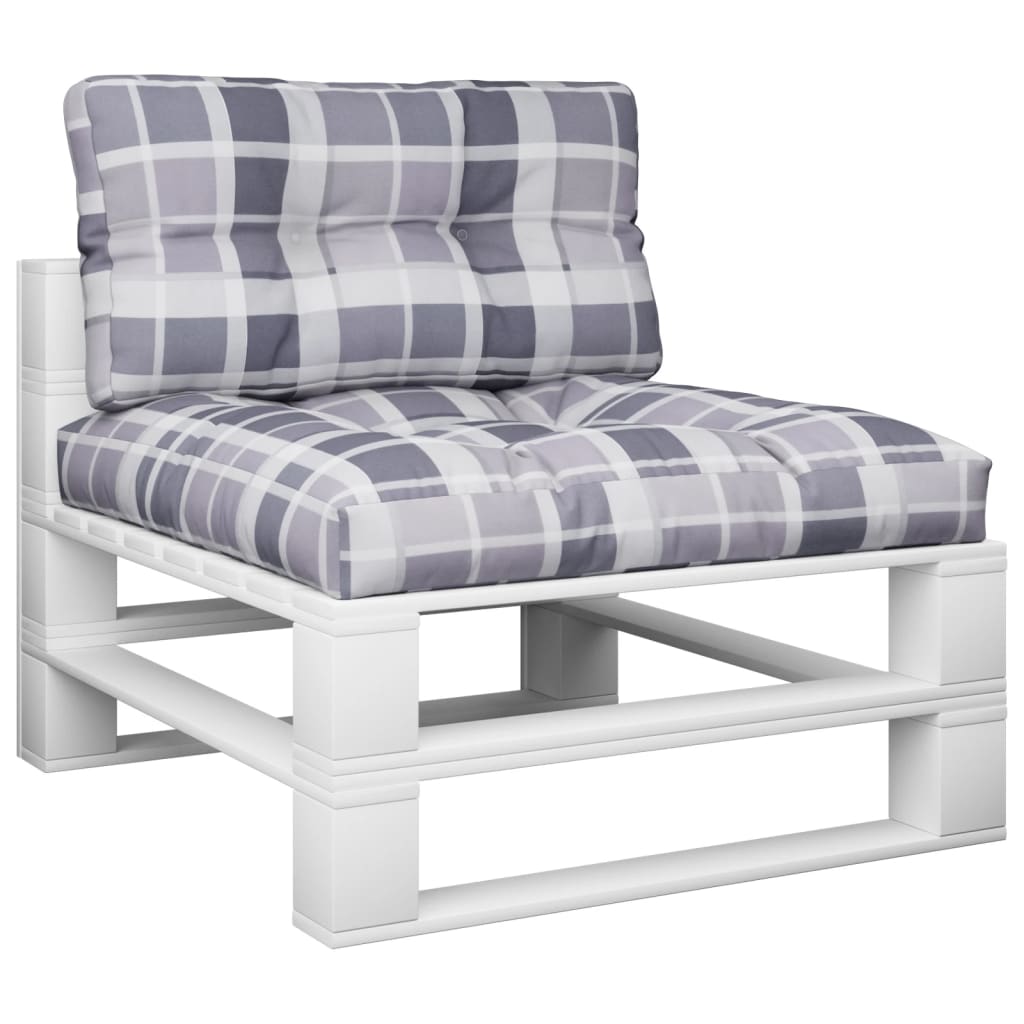 Pallet Cushions 2-pc. Grey Check Fabric