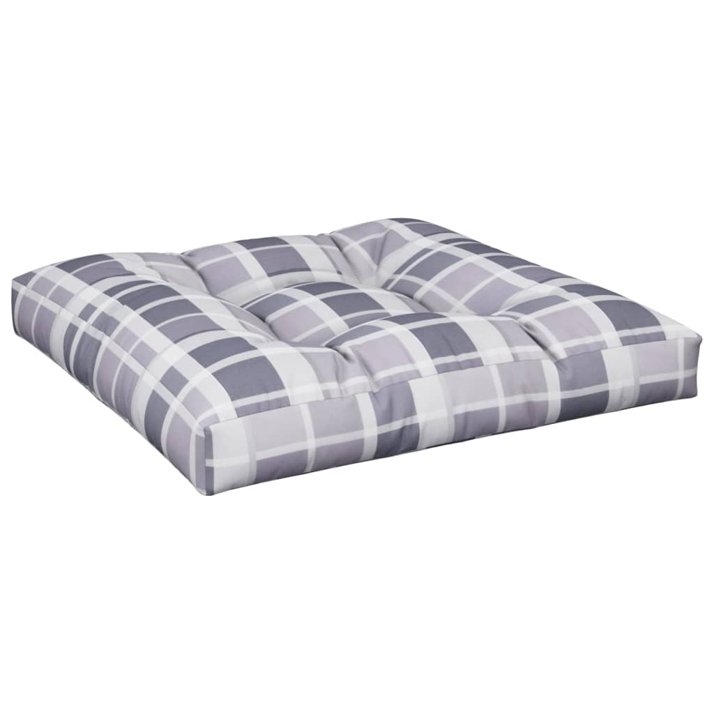 Pallet Cushions 2-pc. Grey Check Fabric