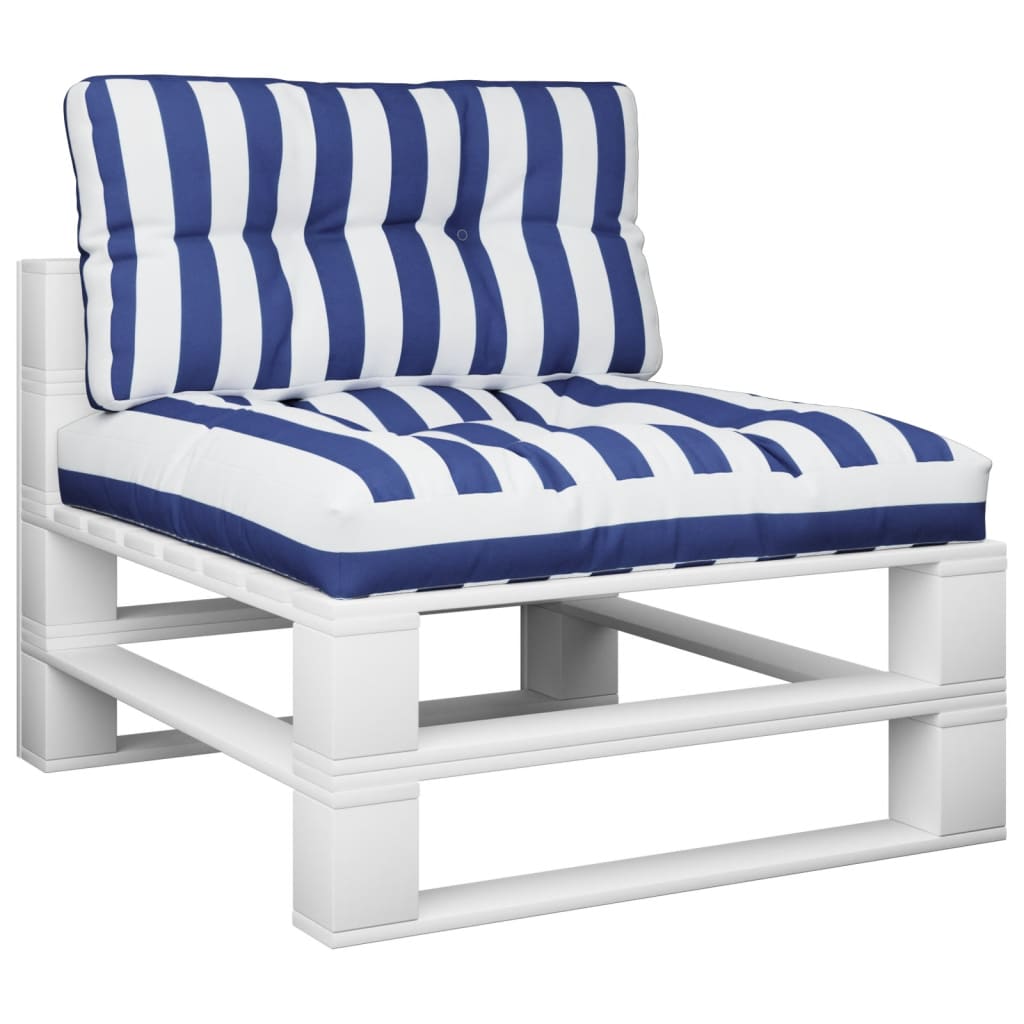 Pallet Cushion 2-pc. Blue & White Striped Fabric