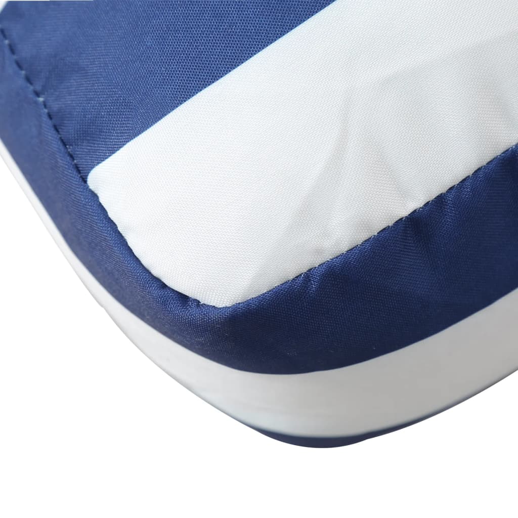 Pallet Cushion 2-pc. Blue & White Striped Fabric
