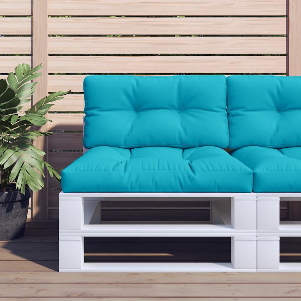 2-piece turquoise fabric pallet cushions