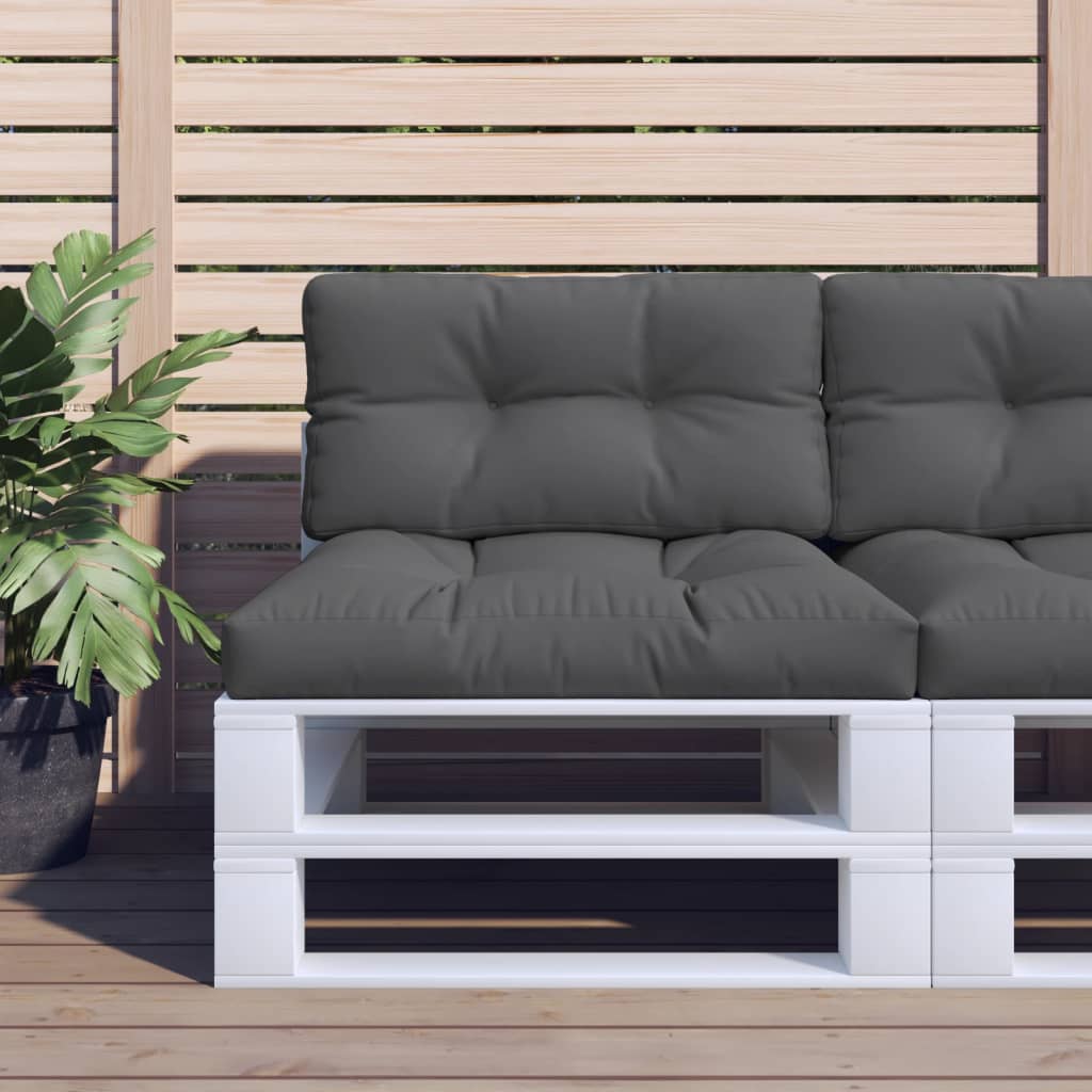 Coussin pour palette 2 pièces Tissu anthracite