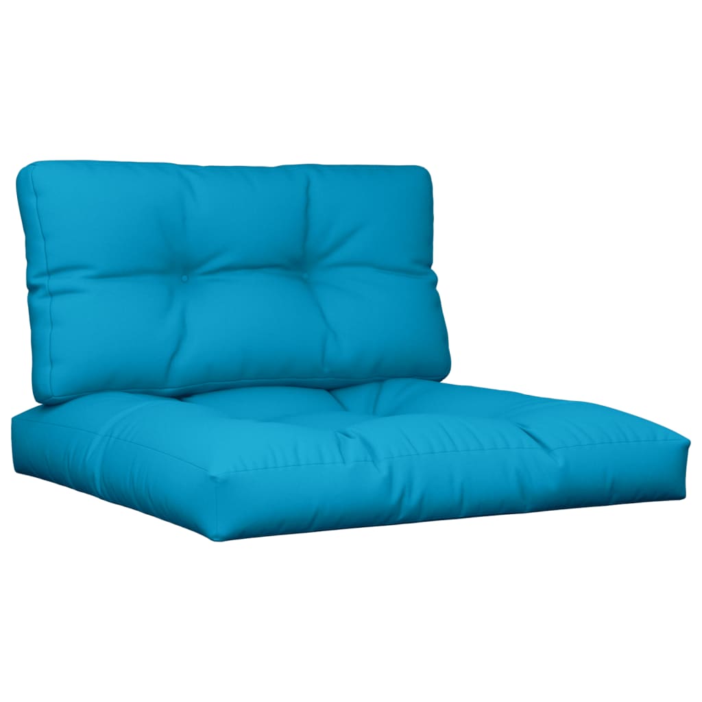 Coussin pour palette 2 pcs Bleu Tissu