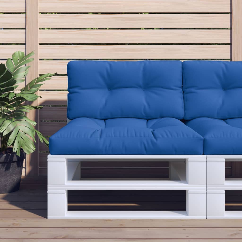 Coussin de palette 2 pièces Bleu roi Tissu