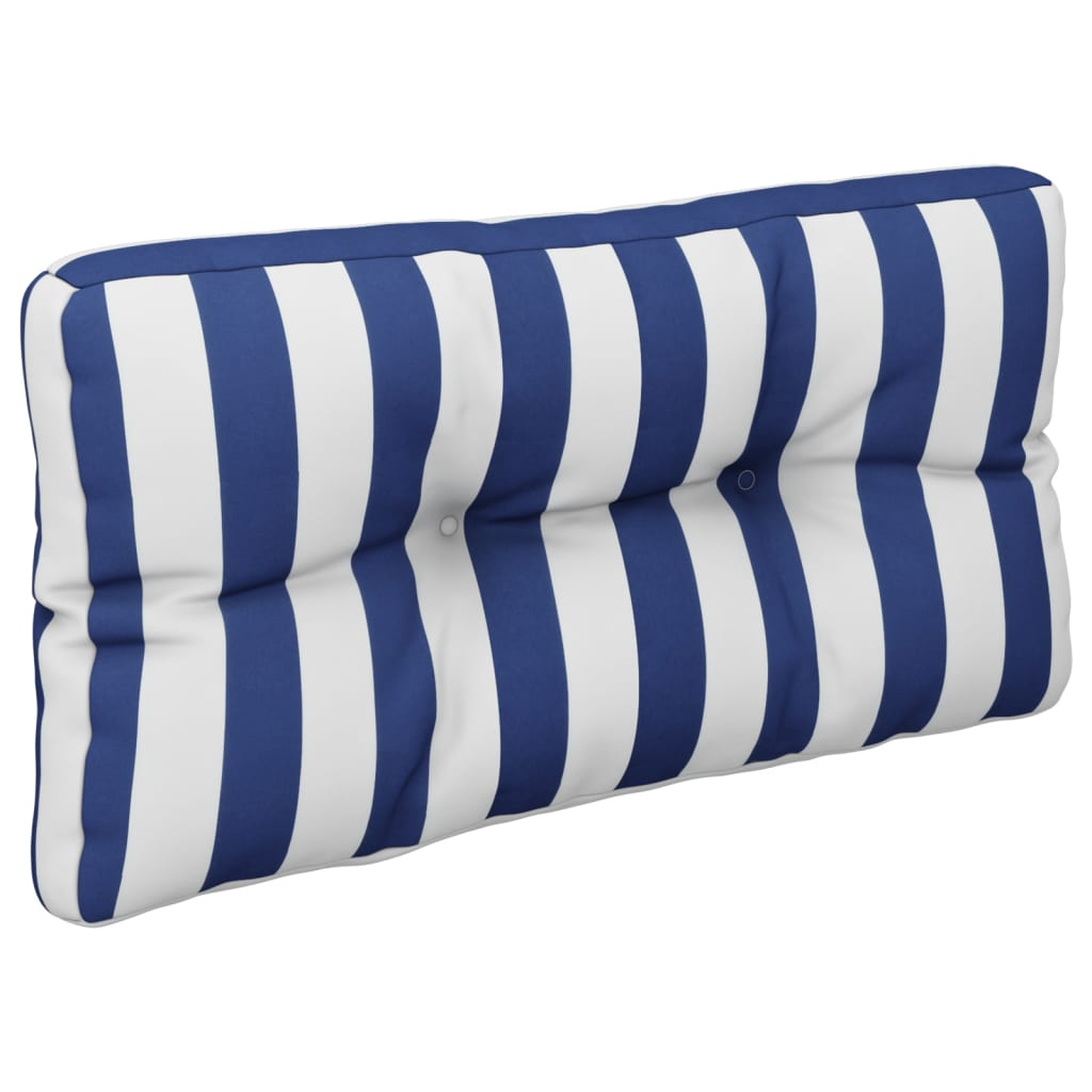Pallet Cushion 2-pc. Blue & White Striped Fabric