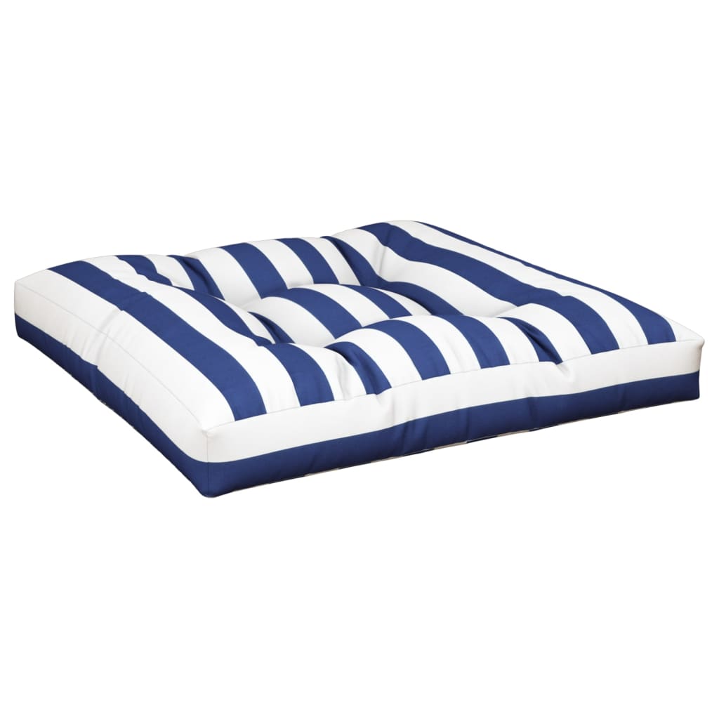 Pallet Cushion 2-pc. Blue & White Striped Fabric