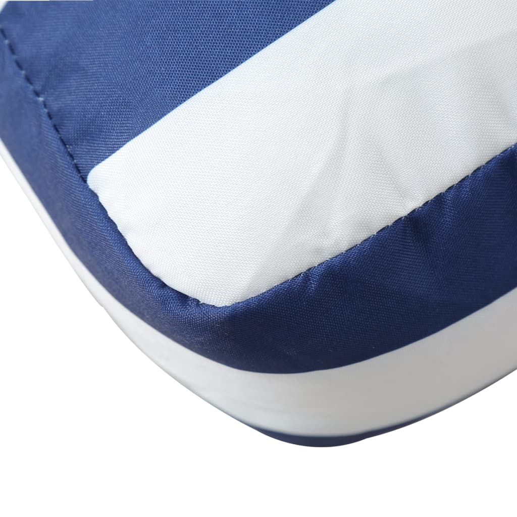 Pallet Cushion 2-pc. Blue & White Striped Fabric