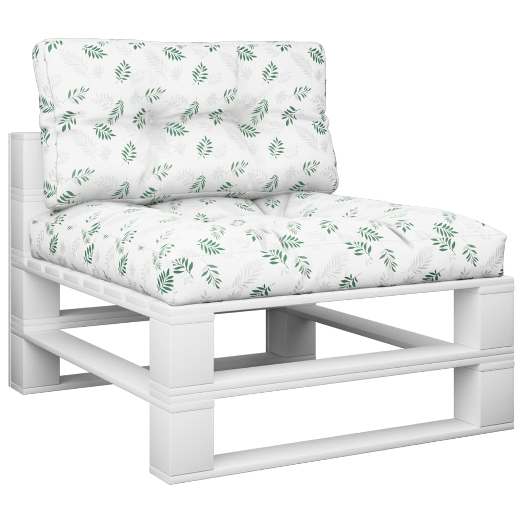 2-piece pallet cushion with leaf pattern fabric