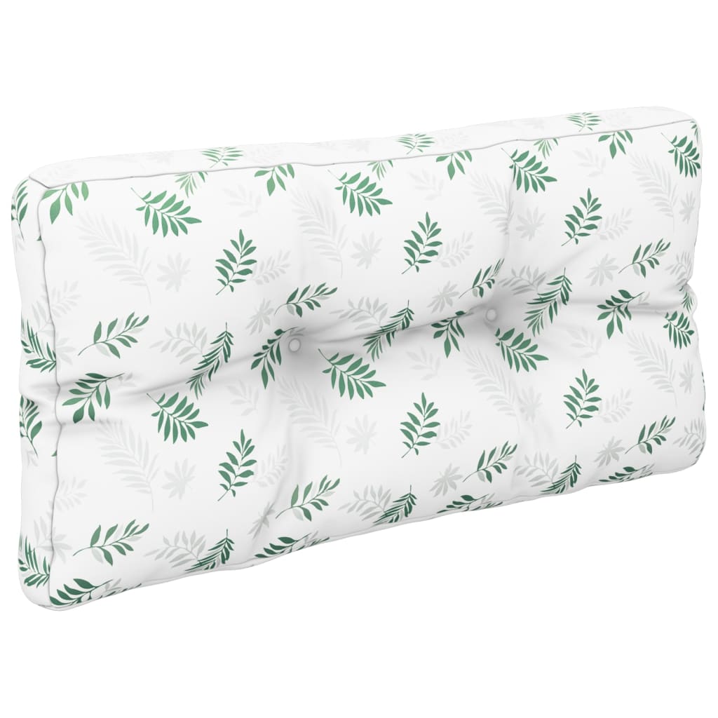 2-piece pallet cushion with leaf pattern fabric