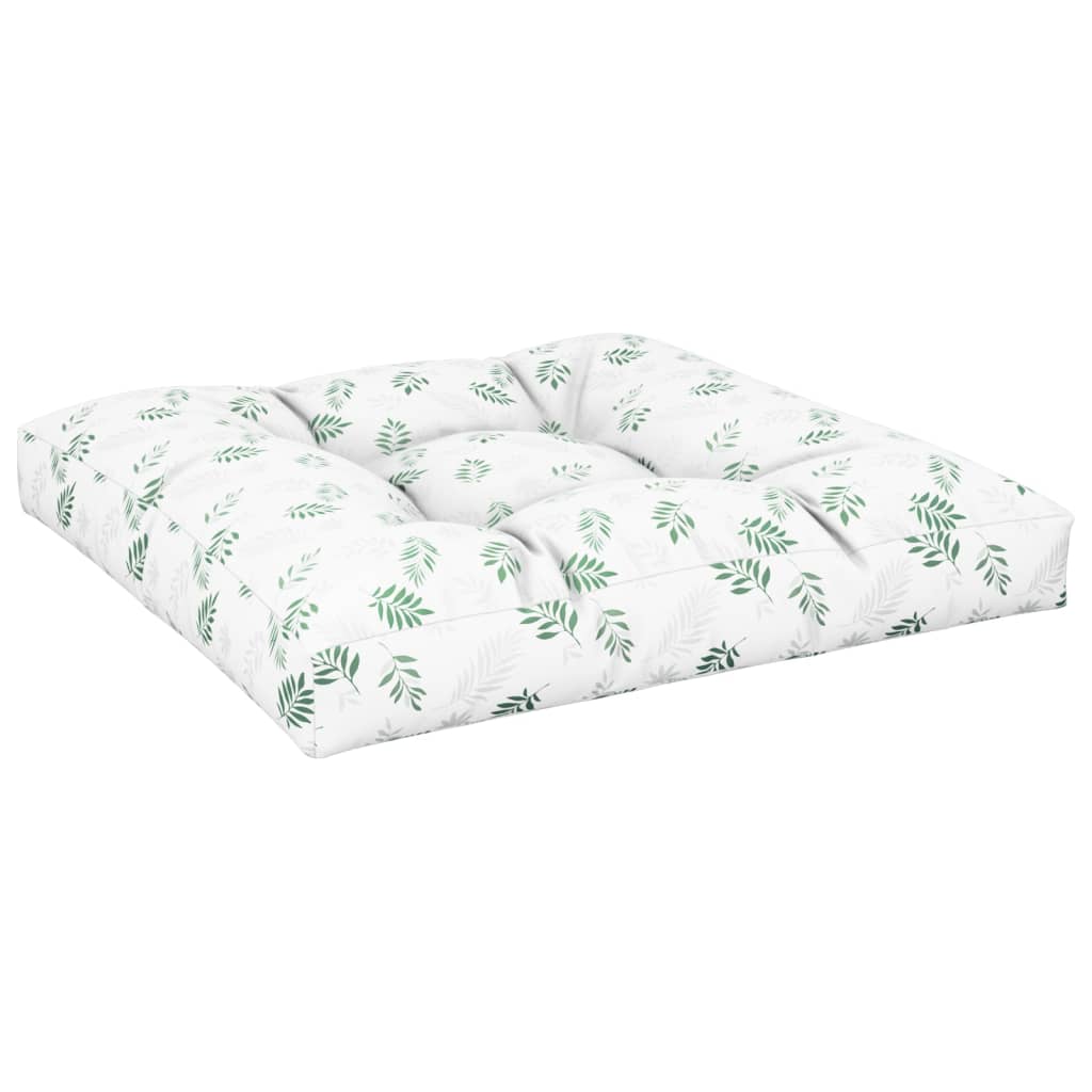 2-piece pallet cushion with leaf pattern fabric