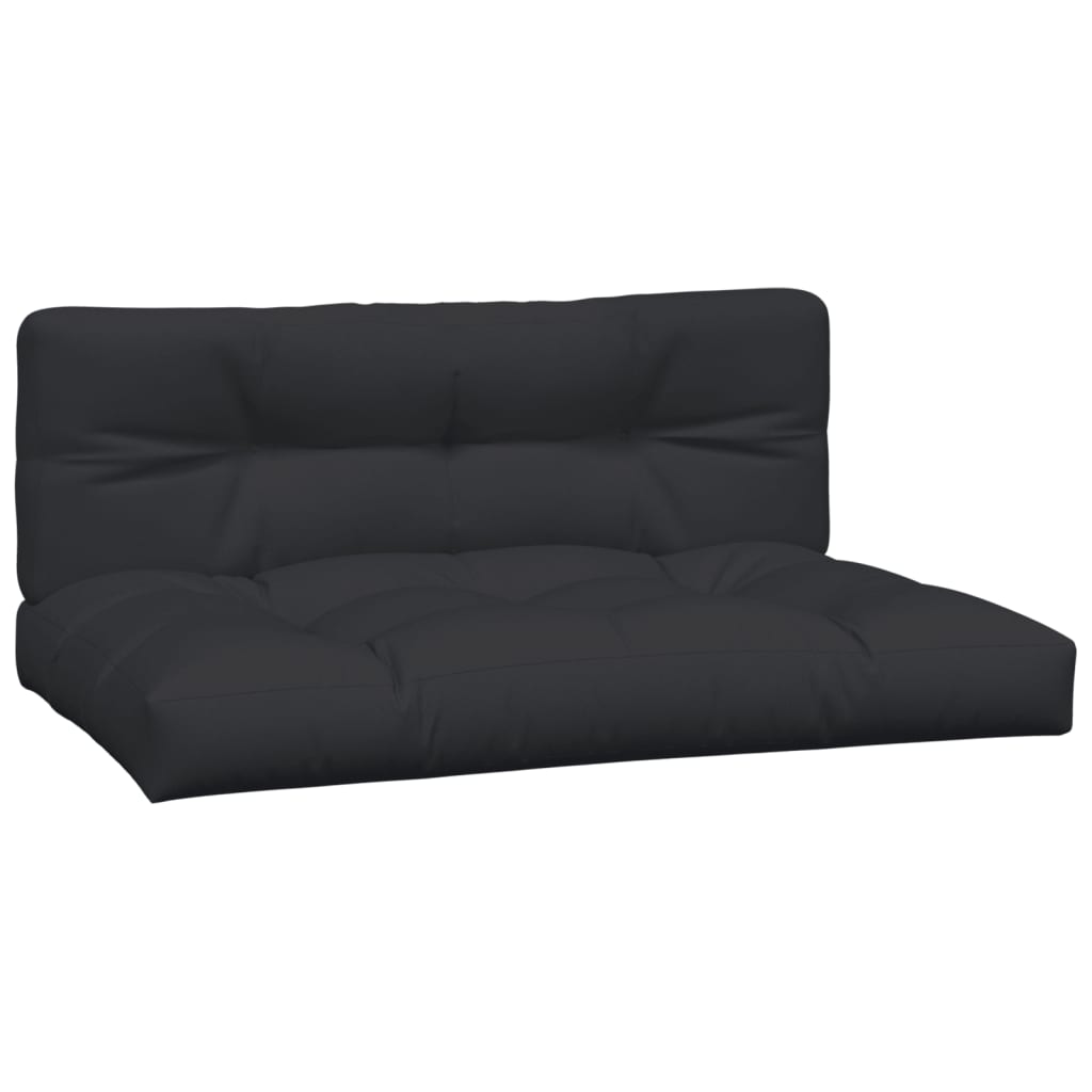 Coussin de palette 2 pcs noir tissu