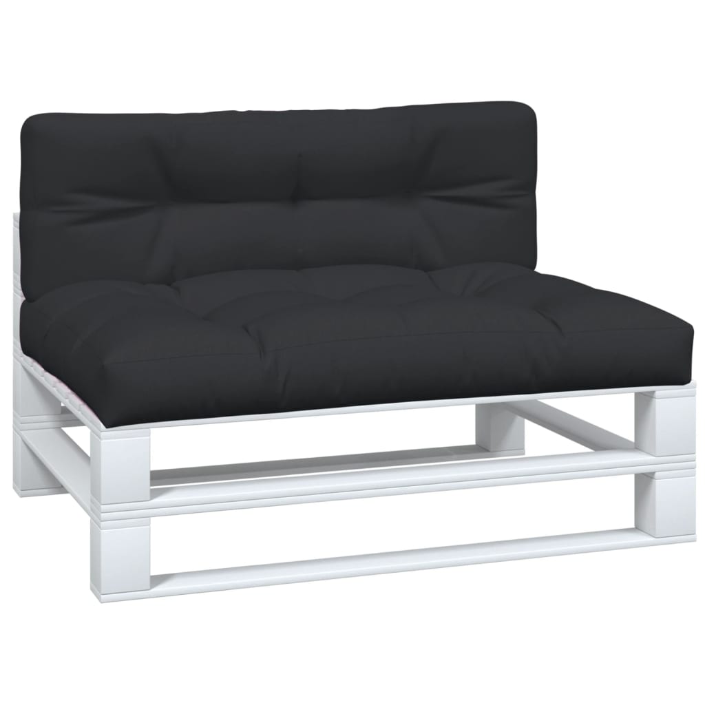 Coussin de palette 2 pcs noir tissu